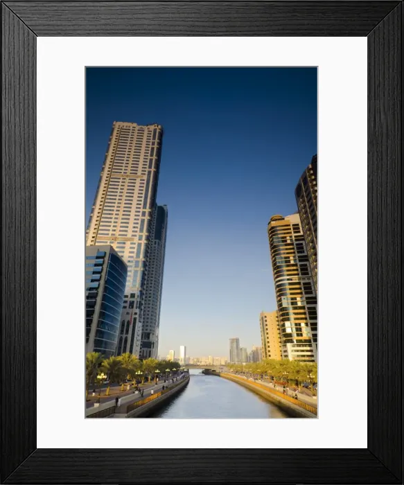Framed Print : Al Qasba Canal, Sharjah, United Arab Emirates, Middle East Framed Print : Al Qasba Canal, Sharjah, United Arab Emirates, Middle East