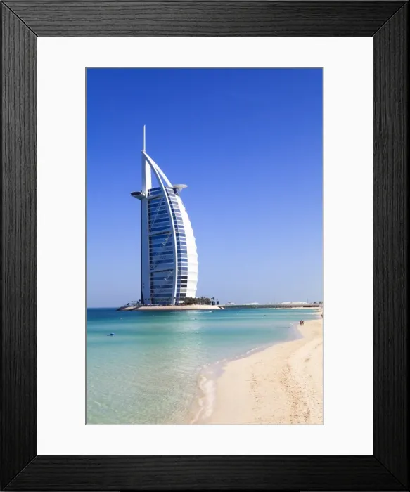 Framed Print : The iconic Burj Al Arab Hotel, Jumeirah, Dubai, United Arab Emirates, Middle East