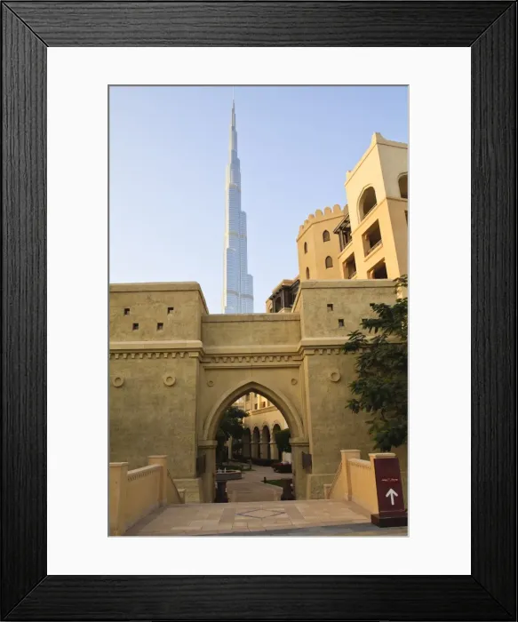 Framed Print : Downtown district with the Burj Khalifa and Palace Hotel, Dubai, United Arab Emirates Framed Print : Downtown district with the Burj Khalifa and Palace Hotel, Dubai, United Arab Emirates