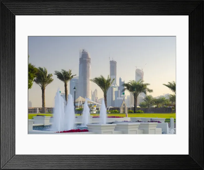Framed Print : City skyline from the Corniche, Abu Dhabi, United Arab Emirates, Middle East Framed Print : City skyline from the Corniche, Abu Dhabi, United Arab Emirates, Middle East