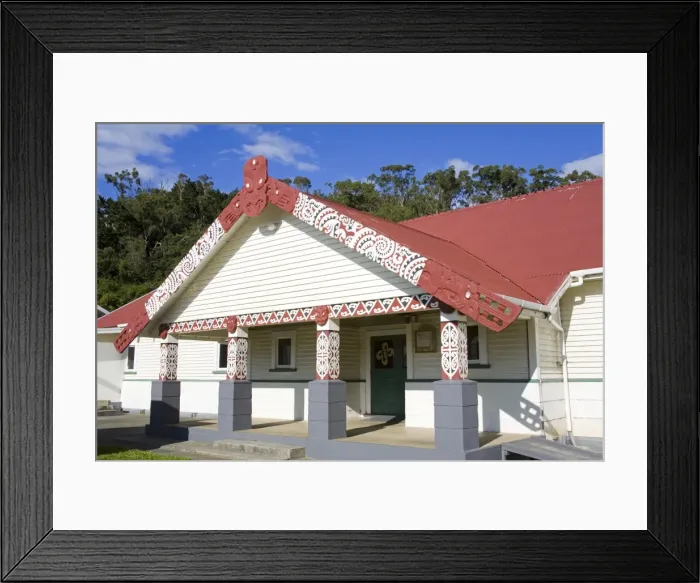 Framed Print : Te Poho o Rawiri Marae Meeting House, Gisborne, Eastland District, North Island Framed Print : Te Poho o Rawiri Marae Meeting House, Gisborne, Eastland District, North Island