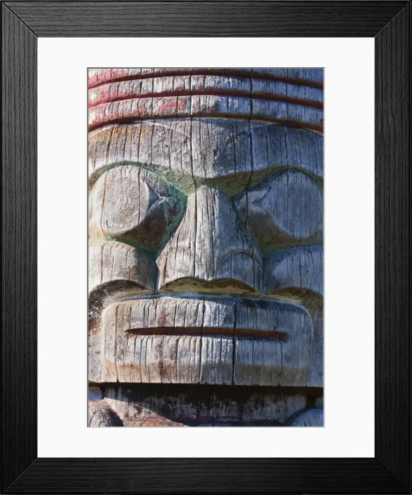 Framed Print : Weathered face on Totem Pole outside the Maritime Museum, Vancouver, British Columbia Framed Print : Weathered face on Totem Pole outside the Maritime Museum, Vancouver, British Columbia