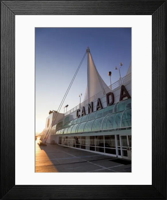 Framed Print : Canada Place in early morning light, Waterfront downtown Vancouver, Vancouver