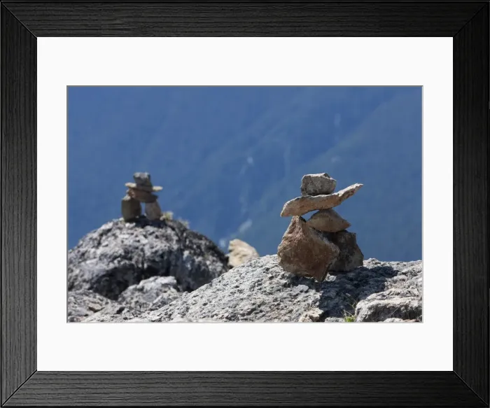 Framed Print : Traditional Inushuk cairns at the peak of Whistler Mountain, Whistler, British Columbia Framed Print : Traditional Inushuk cairns at the peak of Whistler Mountain, Whistler, British Columbia