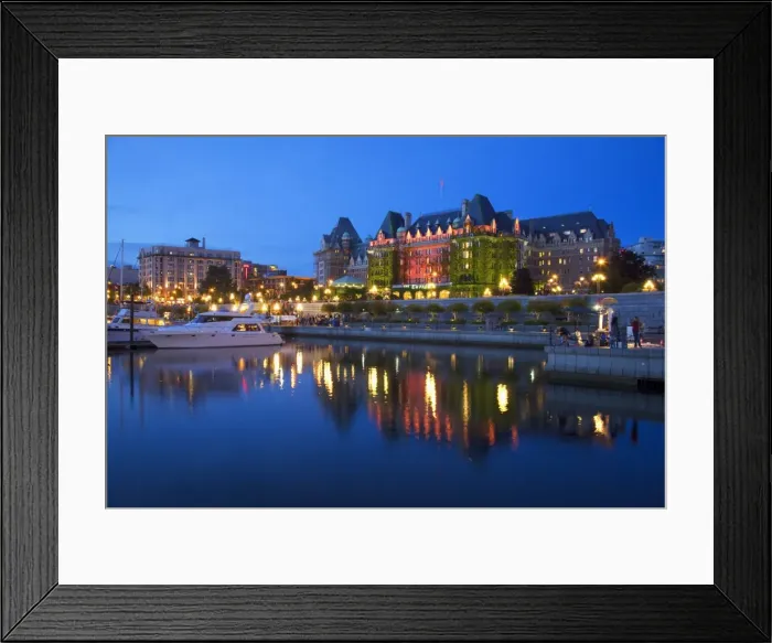 Framed Print : Inner Harbour with the Empress Hotel at night, Victoria, Vancouver Island Framed Print : Inner Harbour with the Empress Hotel at night, Victoria, Vancouver Island