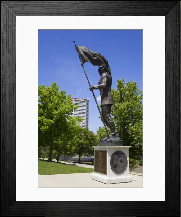 Framed Print : Founder of Franklinton statue in Genoa Park, Columbus, Ohio, United States of America Framed Print : Founder of Franklinton statue in Genoa Park, Columbus, Ohio, United States of America