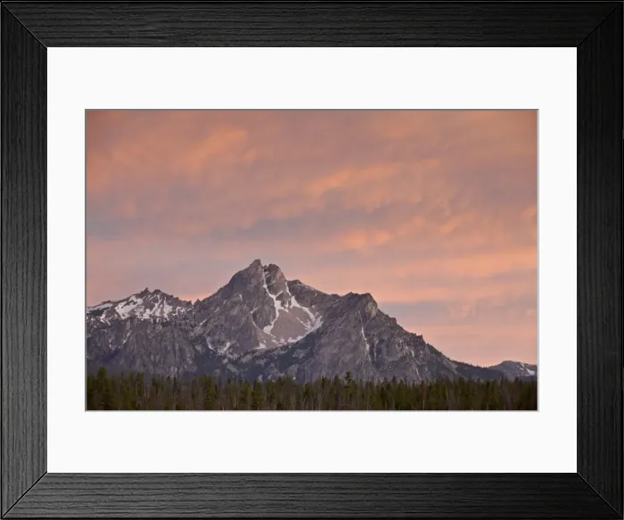 Framed Print : Orange clouds over McGowen Peak at sunset, Sawtooth National Recreation Area Framed Print : Orange clouds over McGowen Peak at sunset, Sawtooth National Recreation Area