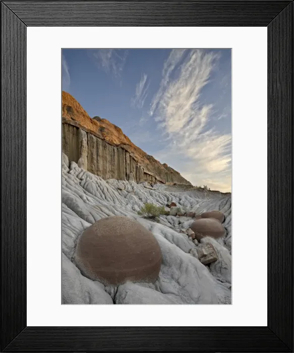Framed Print : Cannon Ball Concretions in the badlands, Theodore Roosevelt National Park Framed Print : Cannon Ball Concretions in the badlands, Theodore Roosevelt National Park