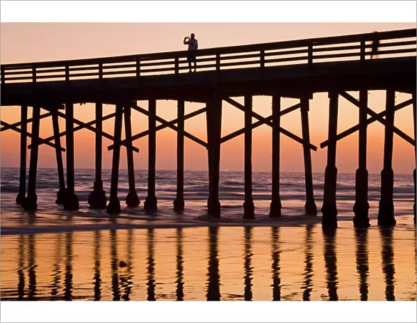 Newport Beach Pier at sunset, Newport Beach, Orange County, California