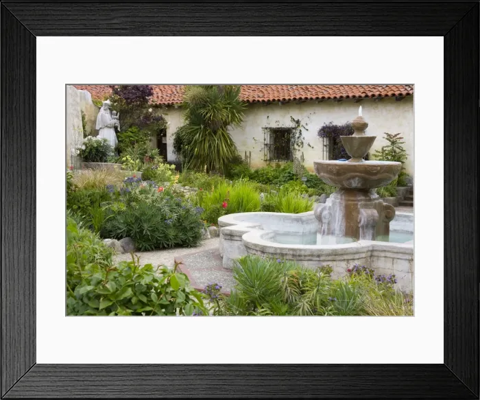 Framed Print : Fountain at Mission San Carlos Borromeo, Carmel-By-The-Sea, Monterey County Framed Print : Fountain at Mission San Carlos Borromeo, Carmel-By-The-Sea, Monterey County
