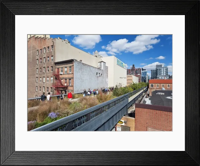 Framed Print : People walking on the High Line, a one-mile New York City park, New York Framed Print : People walking on the High Line, a one-mile New York City park, New York