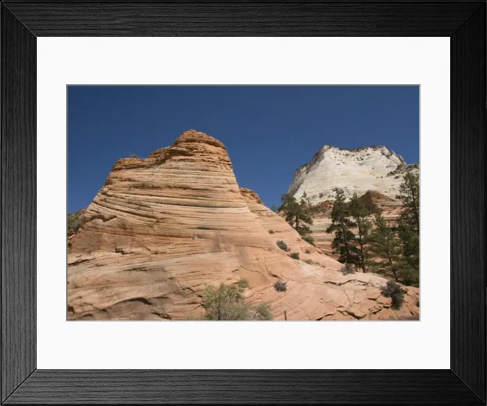 Framed Print : Cross-bedded sandstone formations (ancient sand dunes), seen from the Zion to Mount Carmel Highway Framed Print : Cross-bedded sandstone formations (ancient sand dunes), seen from the Zion to Mount Carmel Highway