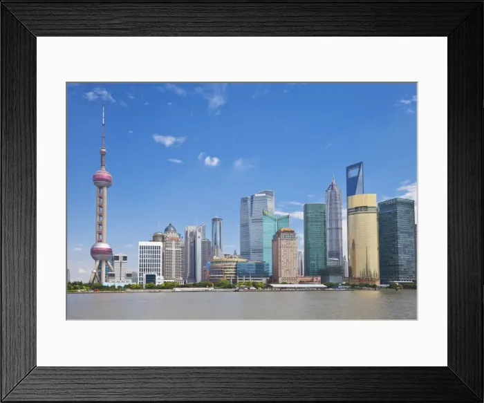 Framed Print : Skyline with Oriental Pearl Tower and Pudong skyscrapers, Shanghai, China, Asia Framed Print : Skyline with Oriental Pearl Tower and Pudong skyscrapers, Shanghai, China, Asia
