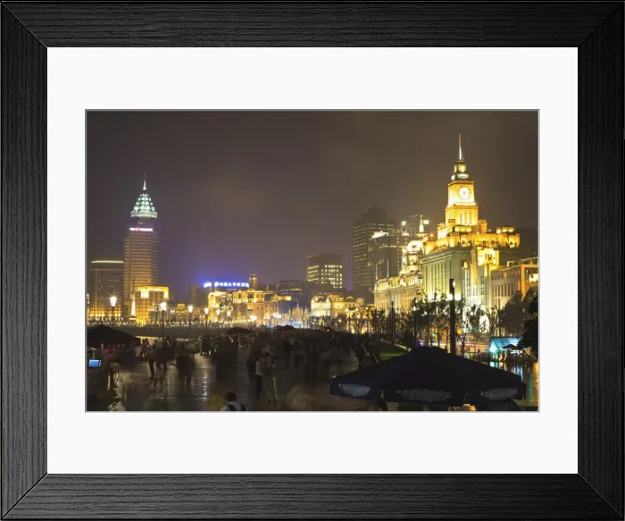 Framed Print : The Bund at night, Shanghai, China, Asia Framed Print : The Bund at night, Shanghai, China, Asia