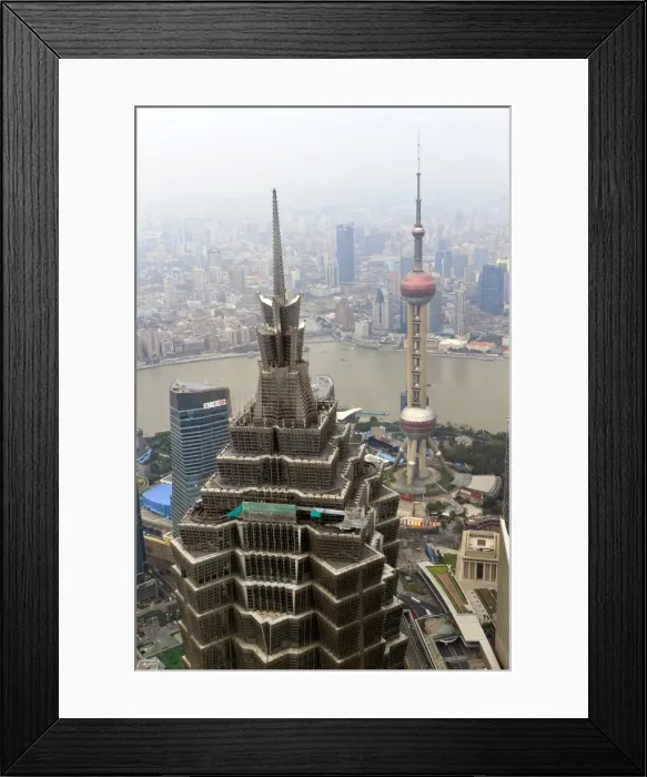 Framed Print : High view of Jinmao (Jin Mao) Tower and Oriental Pearl Tower, Shanghai, China, Asia Framed Print : High view of Jinmao (Jin Mao) Tower and Oriental Pearl Tower, Shanghai, China, Asia