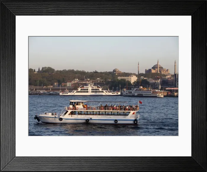 Framed Print : Boat on the Bosphorus, Istanbul, Turkey, Europe Framed Print : Boat on the Bosphorus, Istanbul, Turkey, Europe