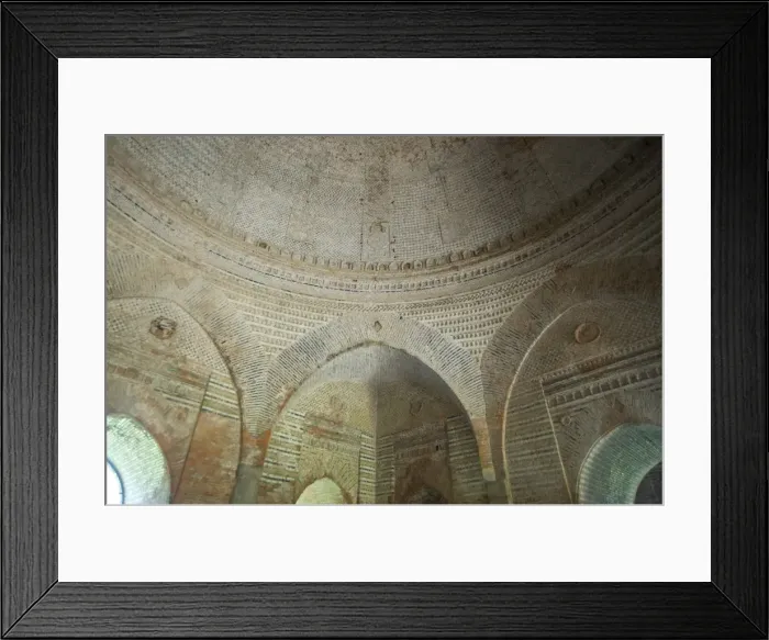 Framed Print : Domed interior and arches of the 15th century Lattan mosque, showing alternating horizontal bands of bricks, Gaur, West Bengal Framed Print : Domed interior and arches of the 15th century Lattan mosque, showing alternating horizontal bands of bricks, Gaur, West Bengal