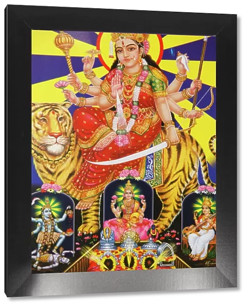 Picture of Hindu goddess Durga, India, Asia
