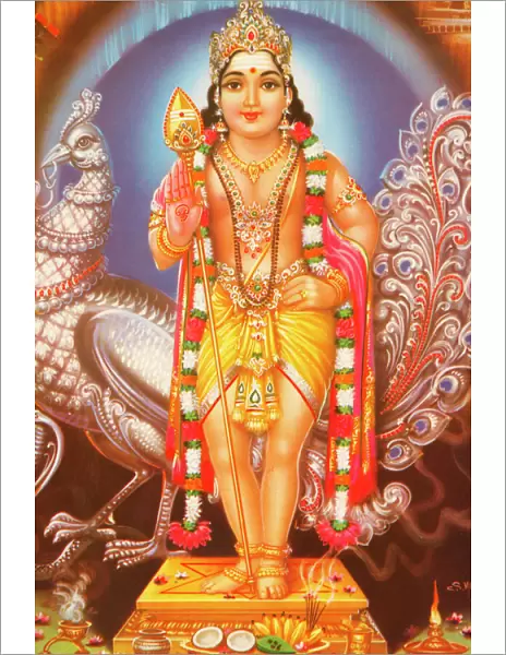 Picture of Hindu god Subramania, India, Asia