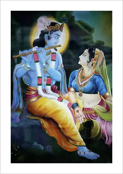 Picture of Hindu gods Krishna and Rada, India, Asia