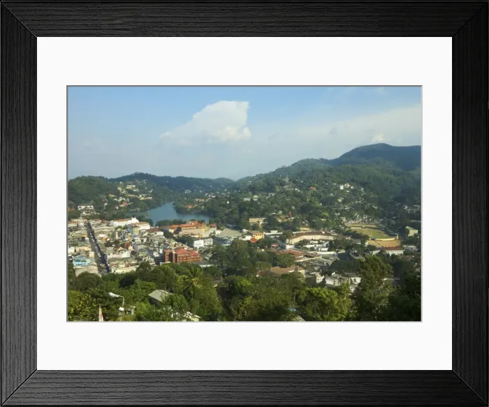 Framed Print : View of the lake, Queens Hotel and Kandy City Centre complex on the left Framed Print : View of the lake, Queens Hotel and Kandy City Centre complex on the left