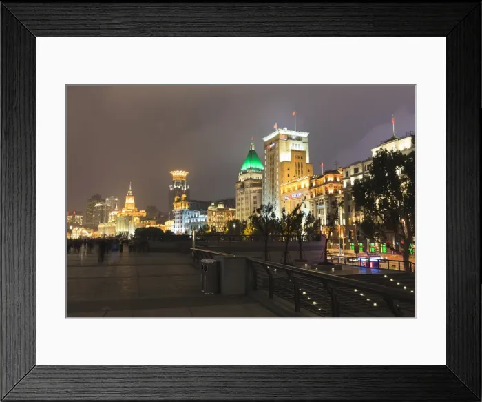 Framed Print : The Bund illuminated at night, Shanghai, China, Asia Framed Print : The Bund illuminated at night, Shanghai, China, Asia