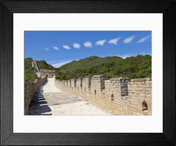 Framed Print : Newly restored section of the Great Wall of China, UNESCO World Heritage Site Framed Print : Newly restored section of the Great Wall of China, UNESCO World Heritage Site