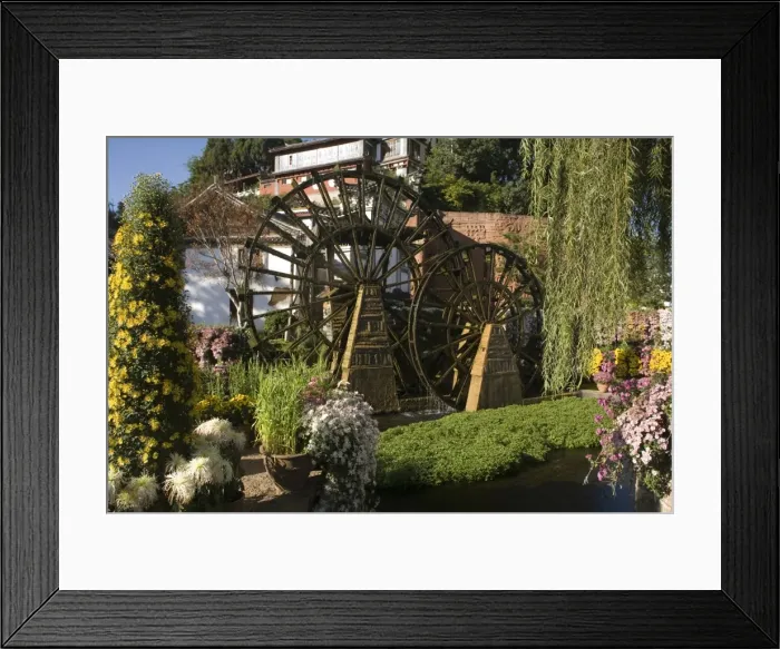 Framed Print : Waterwheel in Main square, Lijiang, Yunnan, China, Asia