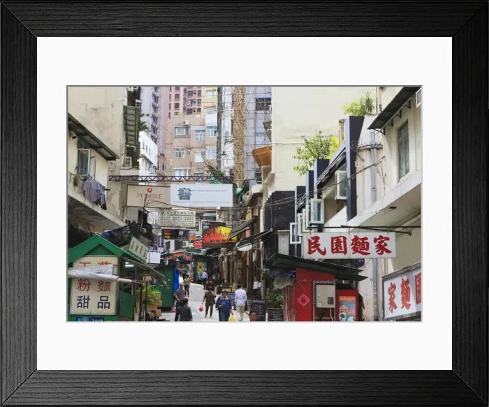 Framed Print : Street in Mid-Levels, Hong Kong Island, Hong Kong, China, Asia Framed Print : Street in Mid-Levels, Hong Kong Island, Hong Kong, China, Asia