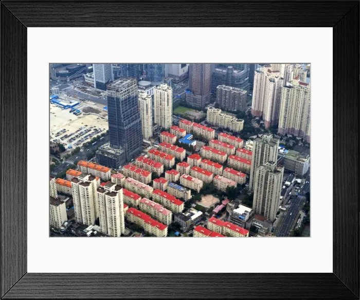 Framed Print : High view of urbanization development in Pudong, Shanghai, China, Asia Framed Print : High view of urbanization development in Pudong, Shanghai, China, Asia