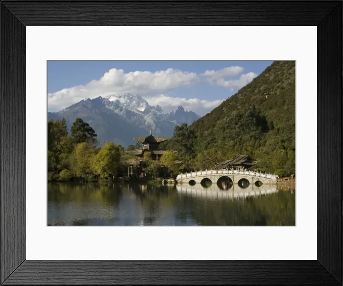 Framed Print : Black Dragon Pool Park and Jade Dragon Snow mountain, Lijiang, Yunnan, China, Asia Framed Print : Black Dragon Pool Park and Jade Dragon Snow mountain, Lijiang, Yunnan, China, Asia