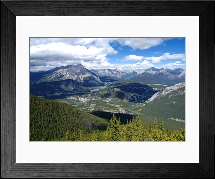 Framed Print : View from Sulphur Mountain to Banff, Banff National Park, UNESCO World Heritage Site Framed Print : View from Sulphur Mountain to Banff, Banff National Park, UNESCO World Heritage Site