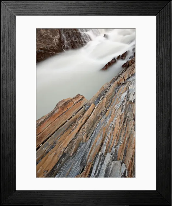 Framed Print : Cascade on the Kicking Horse River with orange rocks, Yoho National Park Framed Print : Cascade on the Kicking Horse River with orange rocks, Yoho National Park