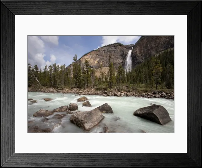 Framed Print : Kicking Horse River and Takakkaw Falls, Yoho National Park, UNESCO World Heritage Site