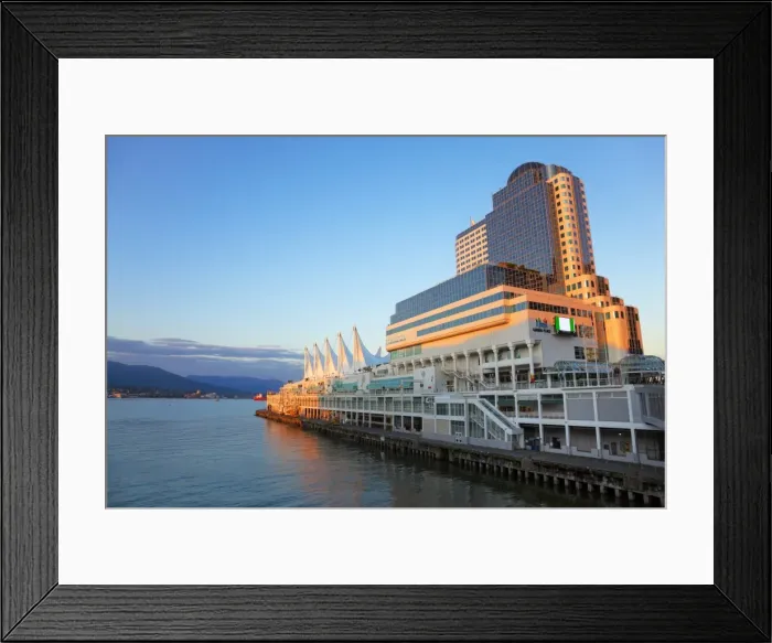 Framed Print : Canada Place at dusk, Downtown Vancouver waterfront, Vancouver, British Columbia