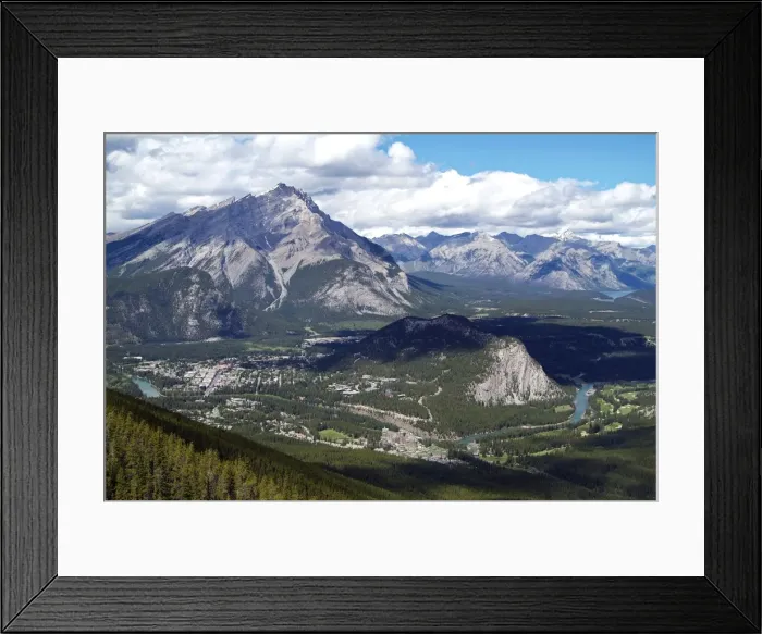 Framed Print : View from Sulphur Mountain to Banff, Banff National Park, UNESCO World Heritage Site Framed Print : View from Sulphur Mountain to Banff, Banff National Park, UNESCO World Heritage Site