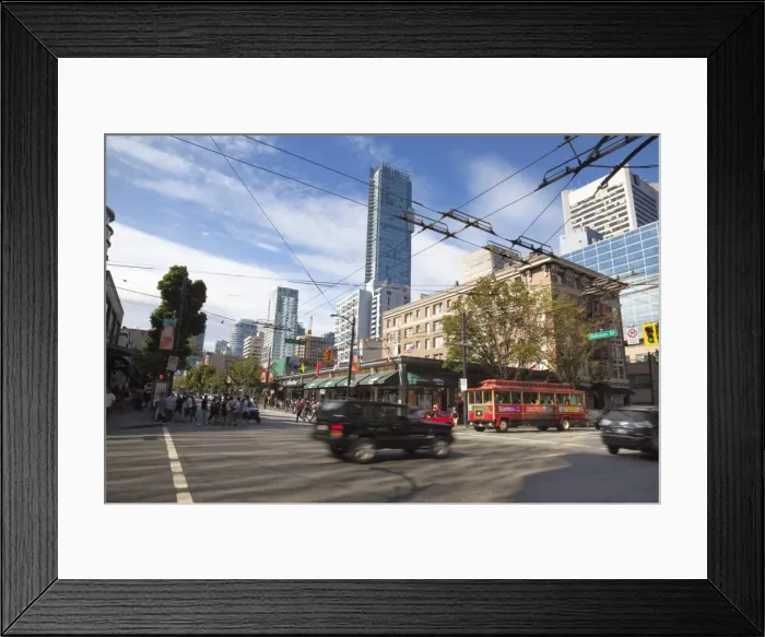 Framed Print : Street scene, Robson Street, Downtown, Vancouver, British Columbia, Canada, North America Framed Print : Street scene, Robson Street, Downtown, Vancouver, British Columbia, Canada, North America