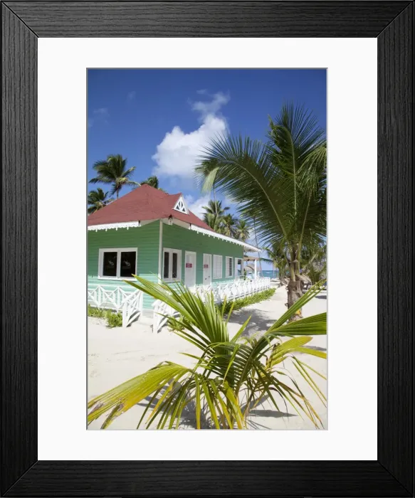 Framed Print : Beach hut, Bavaro Beach, Punta Cana, Dominican Republic, West Indies, Caribbean Framed Print : Beach hut, Bavaro Beach, Punta Cana, Dominican Republic, West Indies, Caribbean