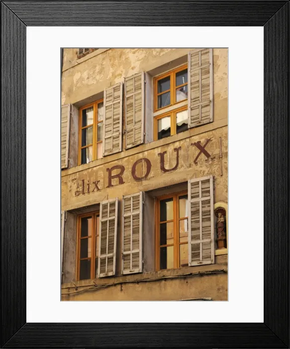 Framed Print : Old advertising sign on the side of a building, Aix-en-Provence, Bouches-du-Rhone Framed Print : Old advertising sign on the side of a building, Aix-en-Provence, Bouches-du-Rhone