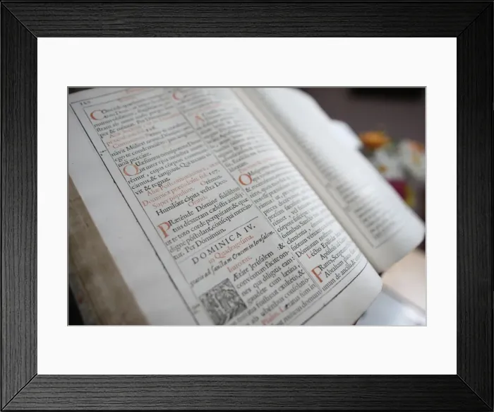 Framed Print : Latin Bible, France, Europe Framed Print : Latin Bible, France, Europe