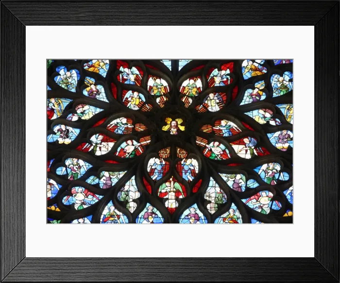 Framed Print : Rose window, St. Stephens Cathedral, Sens, Yonne, Burgundy, France, Europe Framed Print : Rose window, St. Stephens Cathedral, Sens, Yonne, Burgundy, France, Europe