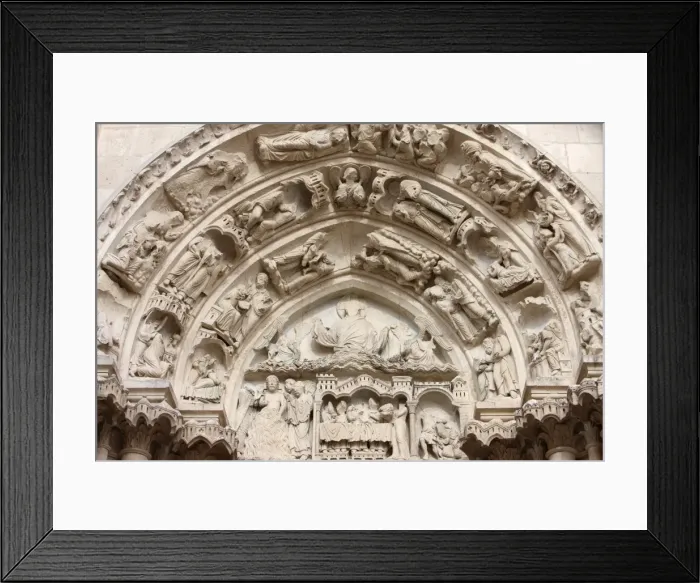 Framed Print : St. John the Baptists gate tympanum, St. Stephens Cathedral, Sens Framed Print : St. John the Baptists gate tympanum, St. Stephens Cathedral, Sens