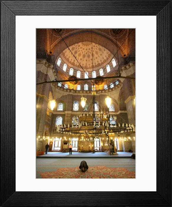 Framed Print : Man praying in the New Mosque, Istanbul, Turkey, Europe Framed Print : Man praying in the New Mosque, Istanbul, Turkey, Europe