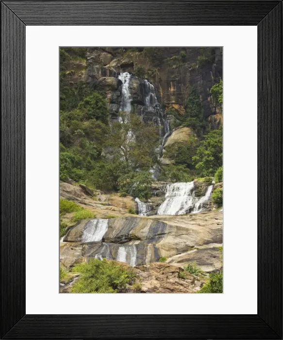 Framed Print : Rawana (Ravana) Falls, a popular sight by the highway to the coast as it drops thru Ella Gap Framed Print : Rawana (Ravana) Falls, a popular sight by the highway to the coast as it drops thru Ella Gap