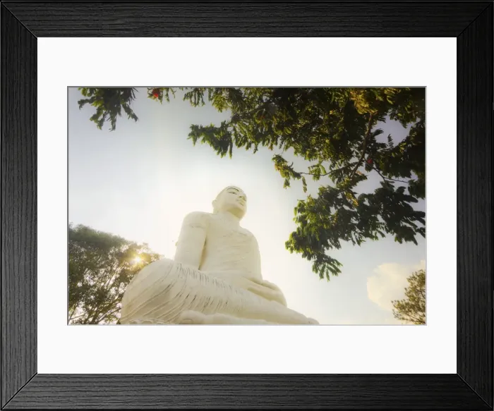Framed Print : The large 27m Buddha statue at Sri Maha Bodhi Viharaya temple on Bahirawakanda Hill overlooking the city, Kandy, Sri Framed Print : The large 27m Buddha statue at Sri Maha Bodhi Viharaya temple on Bahirawakanda Hill overlooking the city, Kandy, Sri