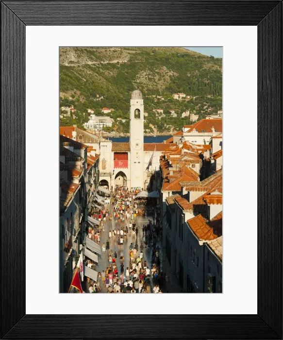 Framed Print : Stradun street and watch tower, Dubrovnik, UNESCO World Heritage Site, Dubrovnik-Neretva county Framed Print : Stradun street and watch tower, Dubrovnik, UNESCO World Heritage Site, Dubrovnik-Neretva county