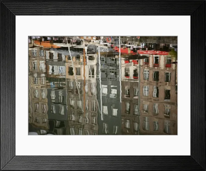 Framed Print : Reflections in inner harbour, Honfleur, Normandy, France, Europe Framed Print : Reflections in inner harbour, Honfleur, Normandy, France, Europe