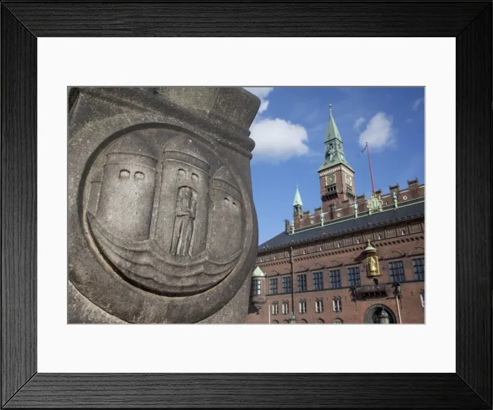 Framed Print : City emblem and City Hall, Copenhagen, Denmark, Scandinavia, Europe Framed Print : City emblem and City Hall, Copenhagen, Denmark, Scandinavia, Europe