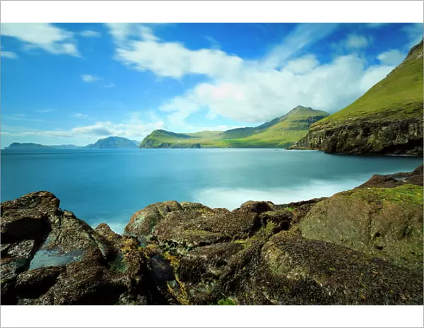 Stunning coastal scenery with the Vagafjordur and Streymoy Island in the background