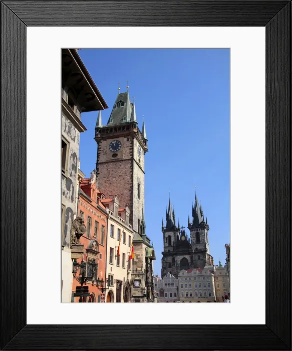 Framed Print : Old Town Hall and Tyn Cathedral, Prague, Czech Republic, Europe Framed Print : Old Town Hall and Tyn Cathedral, Prague, Czech Republic, Europe